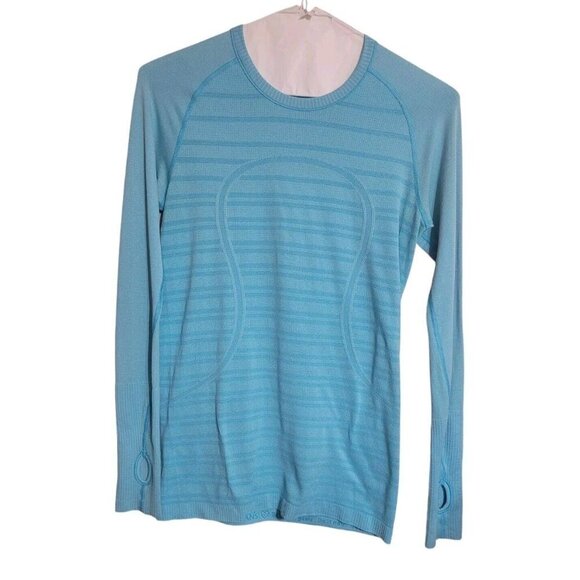 lululemon athletica Tops - LULULEMON Shirt Women 10 Teal Swiftly Tech Heathered Forage Crossfit Athleisure